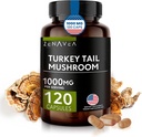 טורקיה Tail Mushroom קפסולות Immune System Support, Antioxydant and Digestive Properties - Mushrooms תוסף 1000 מ"ג - 120 קפסולות - שווה ערך ל-15,000 מ"ג של טורקיה האורגנית
