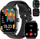 Smart Watch for Women Men (Answer/Make Call), Smartwatchs with Heart Rate/SpO2/Sleep/Stress Monitor, IP68 Water Proofer for Android iPhone, 100+ Sports Fitness Watches (Black, 1.85)