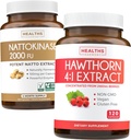 Nattokinase & הותורן (4-Month Supply) Nattokinase ברי הרמוני - Nattokinase 2000 FU Powerful באופן טבעי פורה Soybeans (4-Month Supply) & Holhorn Brad 4:1 Extract - טבעוני ולא GMO