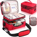 דיאטת בייג לנסיעה עם Portable Small Pouch, Double Layer Pill Storageer Case with Lockable Zippers, ביצוע טיפול תרופתי עם Shoulder