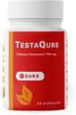 TestaQure טסטוסטרון תוסף עבור גברים - טסטוסטרון Booster מגביר את סולטי הגברי ואת מסת שריר - Stamina, Endurance, אנרגיה ו Mood Enhancer - 90 קפסולות טבעוניות & Soy-Free