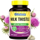 Milk Thistle, Concentrated Seed Extract, 80% Silymarin, Liver Support ניקויse Detox, Fatty Liver תוספים, non-GMO, Noten & Soy, 90 Veggie Caps, 3 חודשים אספקת מזון