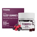 Troomy Sleep Reishi + Melatonin Great Tasting Mushroommies - תומך שינה ו Decrease מנוחה בלחץ - שחור פטל - 60 Count