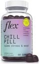 FLEX Chill Pill - Stress Relief - Balance - מסייע להירגע - Ashwagandha - L-theanine - GABA - Chamomile - Lemon Balm - ברי פלאמור - טבעוני - Gluten-Free - 60 מסטיקים (Chill Pill)