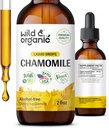 Wild & אורגני Chamomile Tincture - מרגיע & Calming Chamomile תוסף - פלט פרחים נוזלי טיפות - טבעוני, סוכר ואלכוהול חינם - 2 fl oz