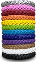 12 Pack Mosquito Repellent Bracelets, Solid Colorly Wrapped Skin Insect & Bug Repelled Wrist Bands for Kids & Adults Outside Camping Fishing