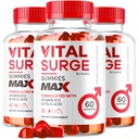 (3 Pack) Vital Surge - Vital Surge for Men Gummies, Vital Vita Surge Max כוח מקסימלי 1050 MG, VitalSurge תוספת תמיכה חניכיים מתקדמות פורמולה, Premium Gomitas (180 חניכיים)