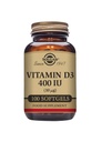 Solgar ויטמין D3 (Cholecalciferol) 10 MCG (400 IU), 100 Softgels - מסייע לשמור על עצמות ושיניים - תמיכה במערכת החיסון - Non-GMO, Gluten Free, חלב חינם - 100 משרתים