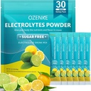 Electrolytes אבקת Packets, 30 Sticks hydrotion Packets סוכר חינם, אלקטרוליט שתיה Mix Portable Electrolyte Packets עבור הידרציה מהירה, 0 סוכר ו 0 Calorie, Lemonade Flavorie, Lemonade Flavor