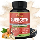 קדן Quercetin לחלץ קפסולות, 90capsules, 3 חודשים אספקה עם Quercetin, Turmeric Curcumin, Berberine, Nettle, Black Seed אבקת, Black Pepper.