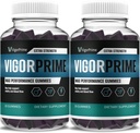 (2 Pack) Vigor Prime Performance Gummies Prime Vigor XL Gummy תוסף, Vigor Prime XL כוח מקסימלי מתקדם Shilajit Sea Moss Fenugreek Gummies Total Energy Vitality Support (2 חודשים אספקה)