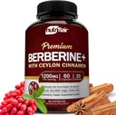 NutriFlair Premium Berberine HCL 1200 מ"ג, 60 קפסולות - Plus Pure True Ceylon Cinnamon, תוספים גלולות, תמיכה במערכת החיסון