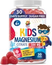 מגנזיום חינם סוכר לילדים ובני נוער - 500 מ"ג Calm Magnesium Citrate - תוספת מגנזיום מגנזיום לשינה, Mood & שרירים תמיכה - 30 ימים אספקה