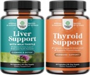 Indle of Liver Cleanse Detox & Fix - Silymarin Milk Thistle Dandelion Root, Beetroot & Artichoke Extract & Thyroid Support - L Tyrosine, Bladderwrack, Selenium & Ashwagandha עבור הורמון איזון