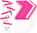 24 Pcs Travel Pill Packets Pill Pouch Bags Reusable Zippered Medicine Set Self Sealing Clear תרופות מארגנת עם Slide Lock Bags for Pills Small פריטים אחסון, Pink
