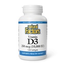 Natural Factors ויטמין D3 - תוספת יומית עבור העצם & תמיכה - ויטמין D תוסף מסייעות מערכת החיסון בריאה - תומך משותף חזק וברך - 120 Softgels (120 משרתים)