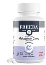 freeDA Melatonin 2 מ"ג סוכר חינם צ'ואנס - סיוע טבעי לשינה למבוגרים וילדים - טבעוני, כשר, גמיש, ללא תשלום, ללא GMO, Easy Bedtime תמיכה - 240 טבליות