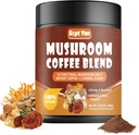 Mushroom קפה עם 10 Mushrooms, אבקת קפה מיידית קולומביאני עם מאן של אריה, Reishi, Chaga, Cordyceps, Shiitake, Maitake,Turkey Tail - תוספת Mushroom עבור אנרגיה, פוקוס, Immune תמיכה תמיכה תמיכה תמיכה