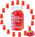 Magnesium Glycinate Gummies 400 מ"ג, מגנזיום l-Threonate 200 מ"ג חניכיים,Chelated Magnesium ו- Potassium Complex תוסף לתמיכה בזיכרון,Mood ושינה,(60 מגנזיום מגנזמיות,Raspberry Flavor)