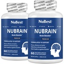 NuBrain Booster - Brain Supplement for Brain Booster, Memory, Focus & Clarity Support with St. John's Wort, ג'ינקגו בילובה, Bacopa & More
