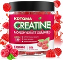 Creatine Monohydrate חניכיים עבור גברים ונשים 120 CT - 5600 מ"ג של Creatine Monohydrate לשרת, Chwable Creatine Monohydrate עבור תמיכה שרירים אנרגיה Boost, סוכר חינם, טבעוני (Raspberry Flavor)