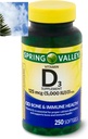 ויטמין עמק האביב D3 Softgels, 125 mcg per Softgel, 5,000 IU, 250 הרוזן