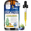Sea Moss Drops, אירי נוזל הים Moss Gel תוספת עם שמן שחור Seed, Shilajit, Elderberry, Burdock Root, Spirulina, Bladderwrack for Healthion, non-GMO, 2 Fl Oz Oz