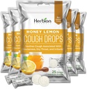 HERBION Naturals Cough Drops with Honey Lemon Flavor, תוספת דיאטנית, Soothes Cough, עבור מבוגרים וילדים מעל 6 שנים, 125 Lozenges, Pack של 5 5