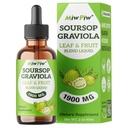Soursop Graviola נוזל טיפות 1900MG 2Fl Oz, Soursop Bitter Leaf Extract תוספי מזון, Sleeplax Support and Immune Boost - סוכר חינם, Natural Flavor, Herbal Goodness