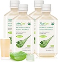 AloeCure USDA אורגני Aloe Vera Juice מיוצר בתוך 12 Hrs של קציר - טהור Aloe Juice Natural Digest תוסף לתמיכה Digestion, Immune System ו Balanced Stomach Acidity, 4 x 500 מ"ל בקבוקים