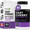 Renew Actives Tart Cherry תוספת 500 מ"ג ל 2 קפסולות - High-Potency Antioxidant for Free Radical Protection & Wellness - 60 קל-to-Swallow כמוסות - מיוצר בקנדה