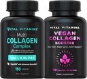 ויטמין Vitals Multi Collagen Pills (150 ct) + Vegan Collagen Booster (60 ct)