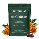 Betterbrand BetterMushrooms Nootropic Gummies - תמיכה טובה יותר לבריאות, פונקציונליות קוגניטיבית, בהירות נפשית עם 10 פונקציונלי Mushrooms - 60 מסטיק - Raspberry Flavor - Pack של 1 1