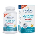 Nordic Naturals Ultimate אומגה + CoQ10, Lemon - 90 Soft Gels - 1280 מ"ג אומגה 3 + 100 מ"ג CoQ10 - בריאות הלב, אנרגיה סלולרית, תמיכה אנטי-GMO - 45 משרתים