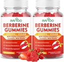 2 Packs Berberine Gummies,Sugar חינם 2000 מ"ג גבוה עוצמה ברבריינה HCI תוספת, Plus Ceylon Cinnamon, חלב זהה עבור נשים וגברים, Immune System & Metabolism תמיכה - 120 מסטיקנים