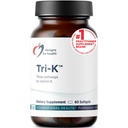 עיצובים לבריאות TRI-K - שלושה טפסים של ויטמין K + GG, תוספי בטיחות גבוהה - 2000mcg ויטמין K1, 500mcg K2 MK-4 - Non-GMO + Gluten חינם (60 Softgels)