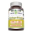 פורמולה מדהימה ג'ינקגו בילובה | 60 Mg | 120 ווג'י קפסולות | Non-GMO | Gluten Free | Made in USA