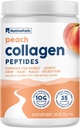 NativePath Collagen Peptides - hydrolyzed Type 1 & 3 Collagen. Keto & Paleo Grass-Fed חלבון אבקה לשיער, עור, ציפורניים, עצמות, מפרקים, עיכול ועוד - No Gluten או חלב (Peach, 226g)