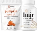 Micro Ingredients Pumpkin Seed שמן עם Saw Palmetto 3,000 מ"ג Softgels & Hair ויטמינים מורכבים קפסולות מורכבות | 2 Pack Bundle | Cold Pressed Virgin Oil | 14-in-1 תמיכה בצמיחה שיער עם Collagen & Biotin