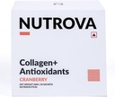 NUTROVA Collagen+ Antioxidants תוסף - של אבקת קולאז'ן מארינס לגברים ונשים, Increases Skin hydrotion, Reduces Skin damage, Exupports Healthy Skin,Hair & Nails, Cranberry, 1,30 משרתים