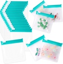 24 Pcs Travel Pill Packets Pill Pouch Bags Reusable Zippered Medicine Set Self Sealing Clear תרופות מארגנת עם Slide Lock Monday to Sunday Pill Baggies for Pills Small Storage