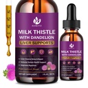 חלב תוספת של Liver Cleanse Detox & תיקון, Liver Detox טיפות עם חלב אורגני זהtle Seed, Artichoke לחלץ, Dandelion, Turmeric ו טבעוני, non-GMO, Gluten-Free (2 Pack, 1 Fl Oz)