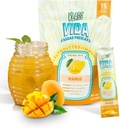 הידרציה + Immunity Electrolyte Drink Mix - מנגו Agua Fresca Flavor | אבקת ללא סוכר עם Wellmune®, Acerola, קוקוס מים ומינרלים | 15 Single-משרתת Stick Packs, Natural Flavor