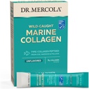 Dr. Mercola Marine Collagen אבקת Packets, 5g Collagen Per המשרתת, 15 משרתות (15 על---The-go Packets), אבקת תוספת דיאטנית, Unflavored, Type 1 Collagen Peptides מקוד, Haddock & Pollock