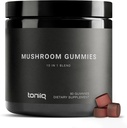 Mushroom Gummies - Ultra High Potency 10:1 Extract with Lion's Mane, Chaga & Reishi - Powerful 10Mushroom - מעבדה של צד שלישי נבדק - 90 חניכיים