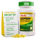 Timely Low Dose Aspirin 81mg for Adults - Pain Reliever for Minor Aches & Fever מקטין - בהשוואה ל- Active Ingredient in Bayer - Low Strength Enteric Coated Aspirin - 500 טבליות