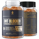 DHT Bloer Gummies שיער גדילה תוסף, Super Potency Saw Palmetto & Biotin 10000 mcg עבור נשים וגברים, בנוסף 12 Prorietary בלנדר - למנוע נשירת שיער, חסימת DHT Receptors, Hormonal Balanceal Balances