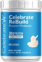 חוגגים ויטמין ReBuild אבקת חלבון עם Probiotics & Prebiotics - 20g Whey Isolate חלבון, סיבים גבוהים, עבור פוסט רופאי ניתוח חולים - unflavored (15 משרתים)
