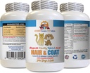 תוספי שיער כלבים - שיער חיות מחמד וכובע Boost - עבור כלבים וחתולים - תומכים ציפורניים שיער עור בריא - כלב ויטמין e - 2 בקבוקים (120 טבליות)
