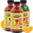 CHILDLIFE ESSENTIALS נוזל ויטמין C - תוסף נוזלי טהור ויטמין C לילדים, תמיכה במערכת החיסון, טעם גדול - כתום טבעי, 4 Fl Oz (Pack of 3)